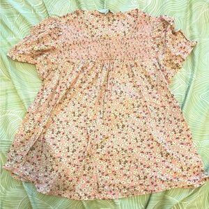 Lucky Brand Pink Floral Shirt Blouse